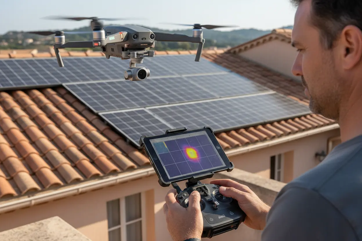 Inspection thermique par drone de vos panneaux solaires à Nice